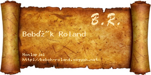 Bebők Roland névjegykártya