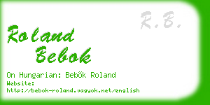 roland bebok business card