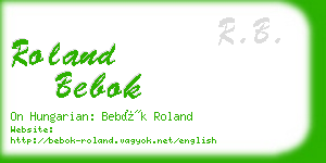 roland bebok business card